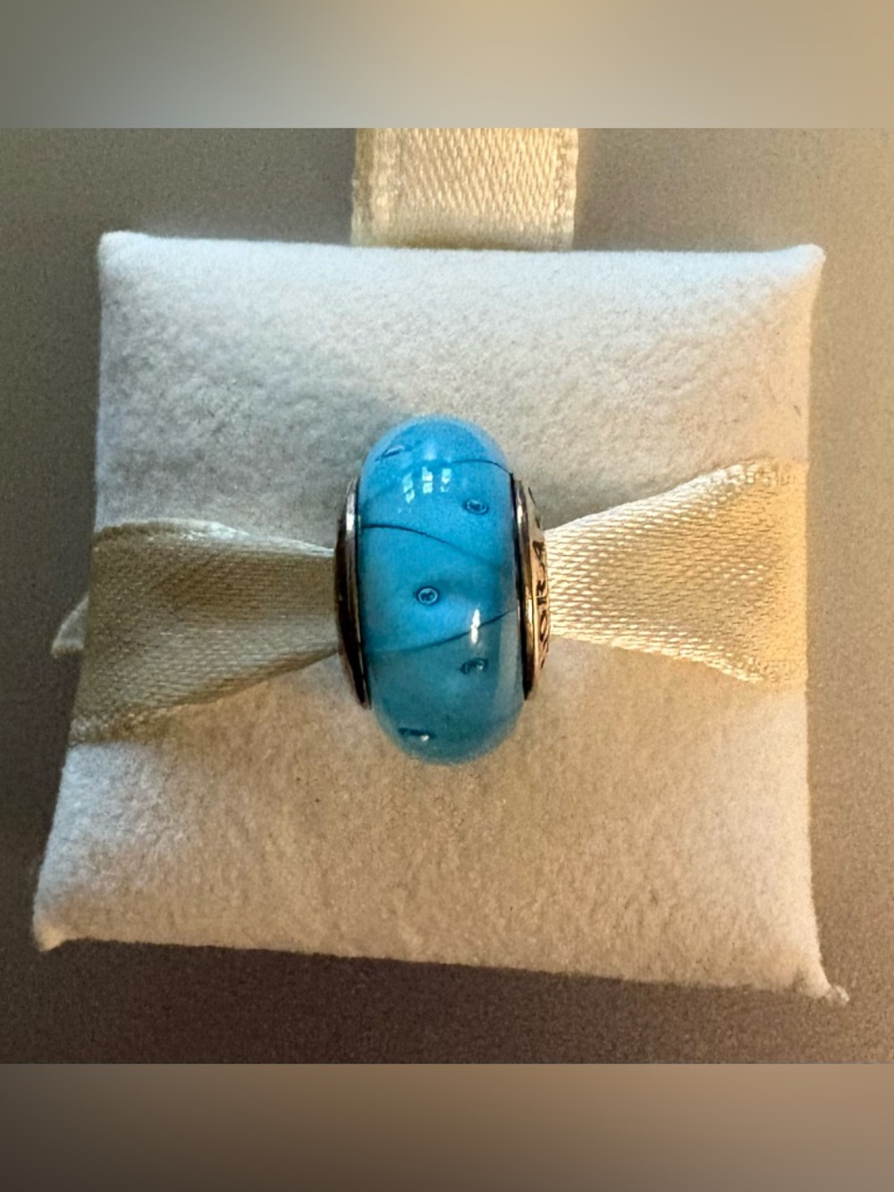 Pandora 790923 Blue Looking Murano Glass Charm Bead